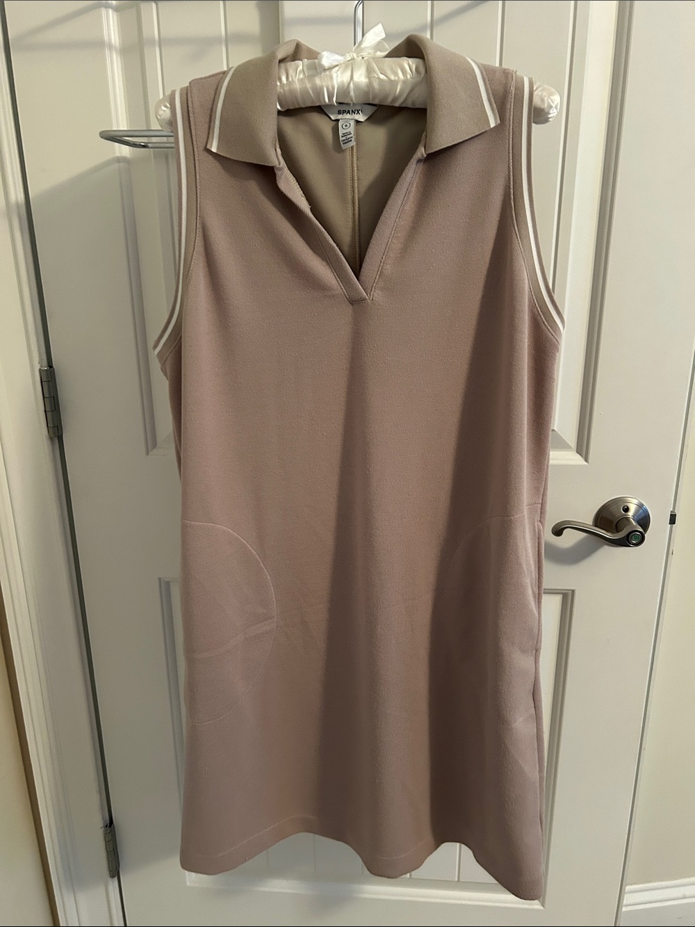SPANX Sleeveless Polo Midi Dress in Dusty Rose